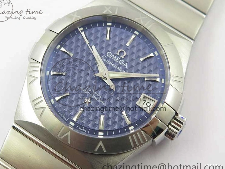 0323 SunProtective Constellation 38mm SS VSF 1:1 Best Edition Blue Textured Dial on SS Bracelet A8500 Super Clone 7917